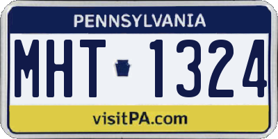PA license plate MHT1324