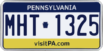 PA license plate MHT1325