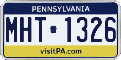 PA license plate MHT1326