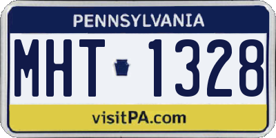 PA license plate MHT1328
