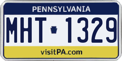 PA license plate MHT1329