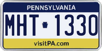 PA license plate MHT1330