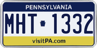 PA license plate MHT1332