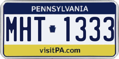PA license plate MHT1333