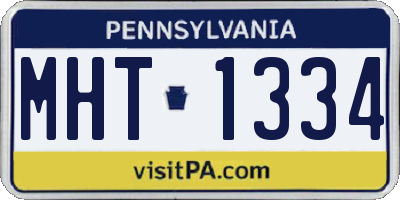 PA license plate MHT1334