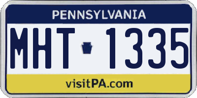 PA license plate MHT1335