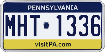 PA license plate MHT1336