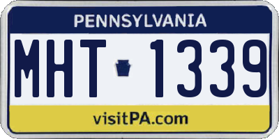 PA license plate MHT1339