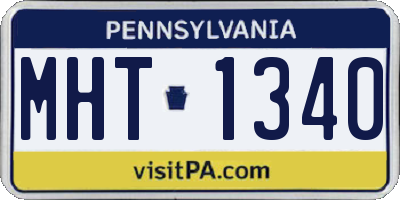 PA license plate MHT1340