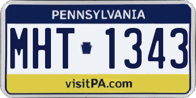 PA license plate MHT1343