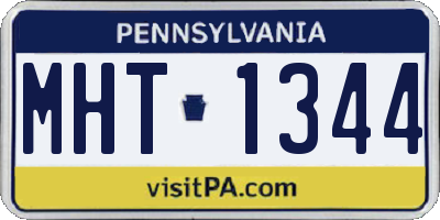 PA license plate MHT1344