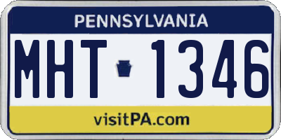 PA license plate MHT1346