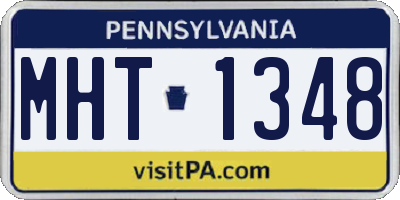 PA license plate MHT1348