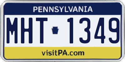 PA license plate MHT1349