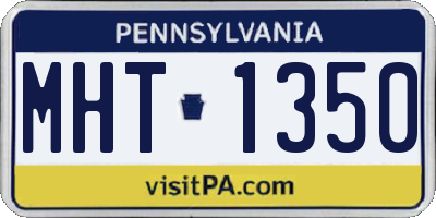 PA license plate MHT1350
