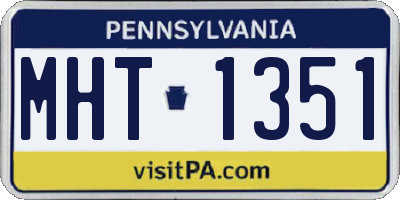 PA license plate MHT1351
