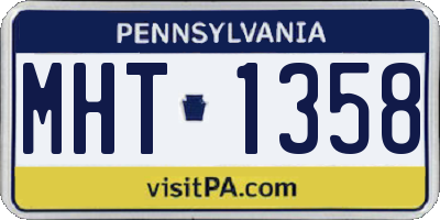 PA license plate MHT1358