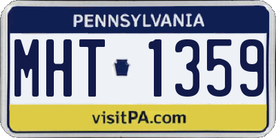 PA license plate MHT1359