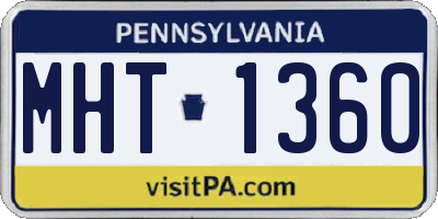 PA license plate MHT1360