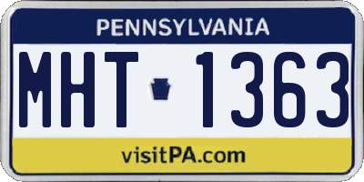 PA license plate MHT1363