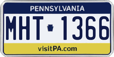 PA license plate MHT1366