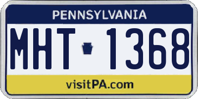 PA license plate MHT1368