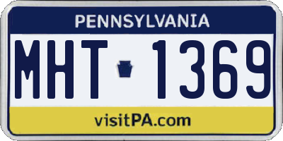 PA license plate MHT1369