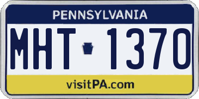 PA license plate MHT1370