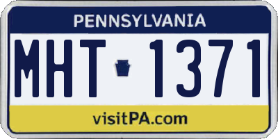PA license plate MHT1371