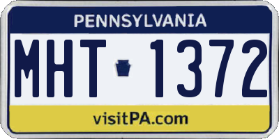 PA license plate MHT1372