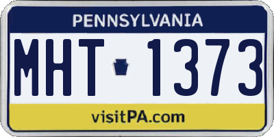 PA license plate MHT1373