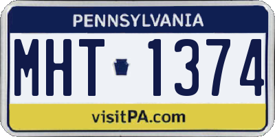 PA license plate MHT1374