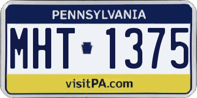 PA license plate MHT1375