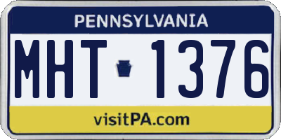PA license plate MHT1376