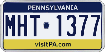 PA license plate MHT1377