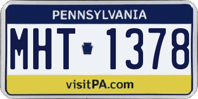 PA license plate MHT1378