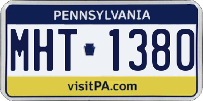PA license plate MHT1380