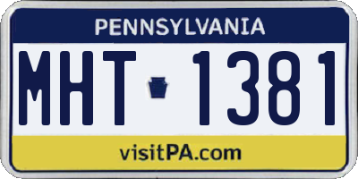 PA license plate MHT1381