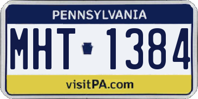 PA license plate MHT1384