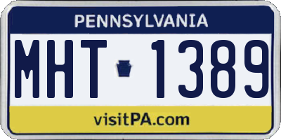 PA license plate MHT1389