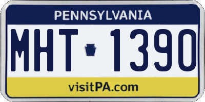 PA license plate MHT1390