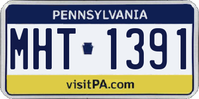 PA license plate MHT1391
