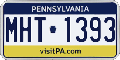 PA license plate MHT1393