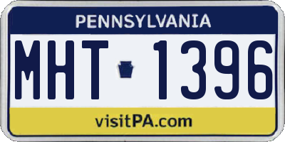 PA license plate MHT1396