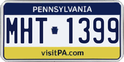 PA license plate MHT1399