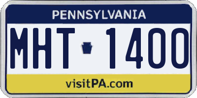 PA license plate MHT1400