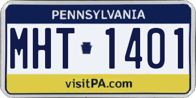 PA license plate MHT1401