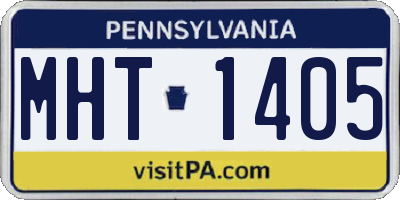 PA license plate MHT1405