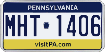 PA license plate MHT1406