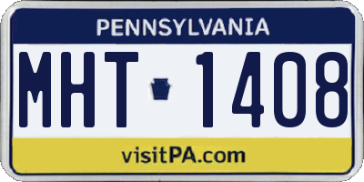 PA license plate MHT1408